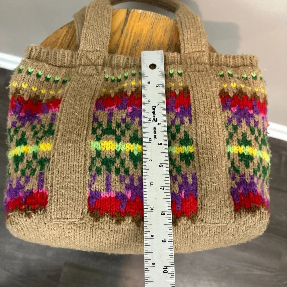 Old‎ Navy Y2K Knit Wool Mohair Vintage Hippie Boho Festival Brown Bag